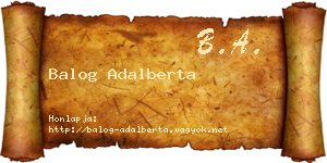 Balog Adalberta névjegykártya